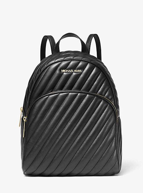 michael michael kors abbey medium quilted leather backpack black real|abbey medium backpack.